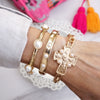 Sacred Shape – Sideways Hammered Cross Stretch Chain Bracelet
