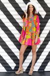 Mini Dress Colorful Tunic - Colorful Pink