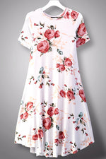Floral Ivory Blush Knit Midi Dress