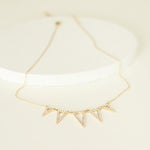 Pave Triangle Spikes Dainty Necklace