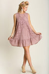 Sweet Spring Lace Dress in Blush