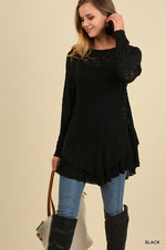 Tiered Light Sweater in Black