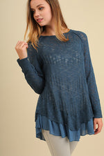 Tiered Light Sweater in Teal