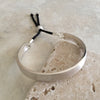 Bar and Rope Cuff Bracelet - Brushed Silver Tone Finish