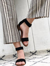 Florence - Strappy Block Heel Sandals in Black