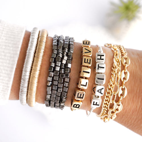 Disc stretchy bracelet