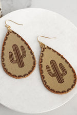 Cactus Leather Earrings
