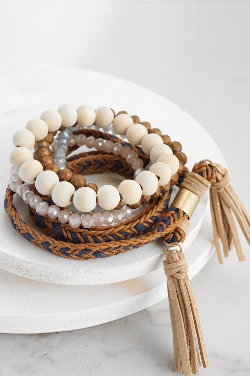 Wrap Bracelet Set with Tassels