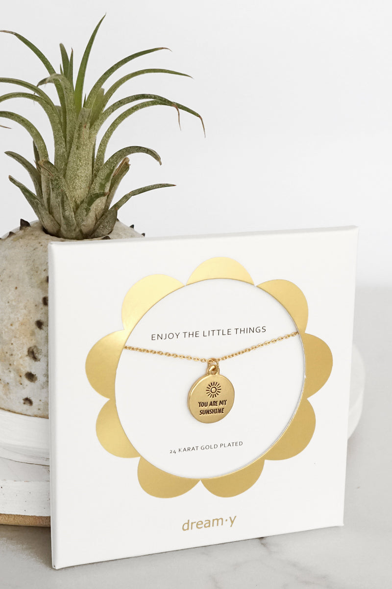 You are my sunshine - 24 Karat Gold Plated Coin Necklace