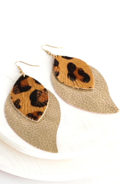 Animal Print Leather Earrings