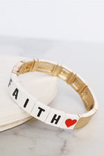 FAITH Gold Tone Block Bracelet