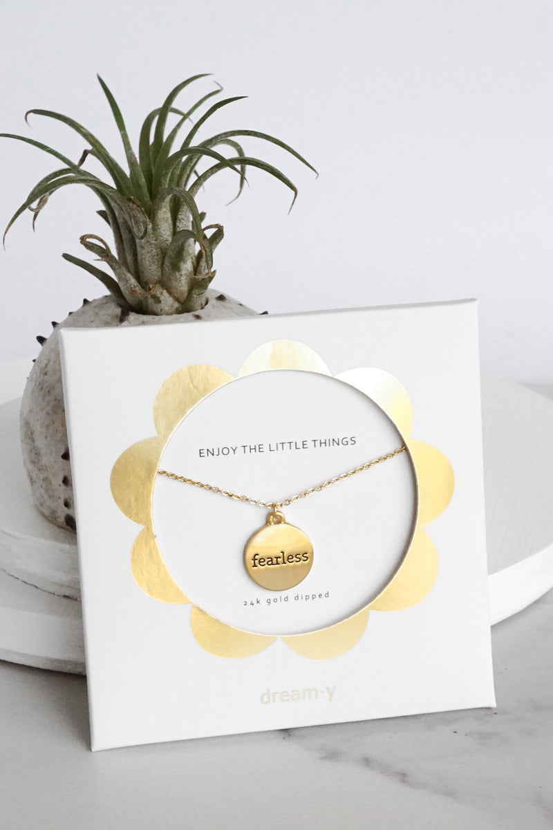 Fearless - 24 Karat Gold Plated Coin Dainty Necklace