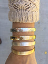 Bar and Rope Cuff Bracelet - Brushed Silver Tone Finish